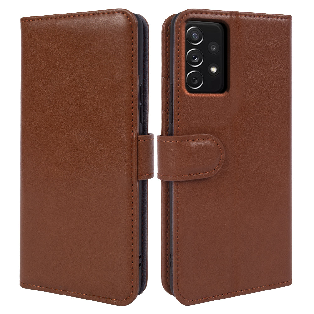 For Samsung Galaxy A72 5G 4G Protective Phone Case Genuine Cow Leather Waxy Texture Stand Wallet Cover For Samsung Galaxy A72 5G 4G Protective Phone Case Genuine Cow Leather Waxy Texture Stand Wallet Cover